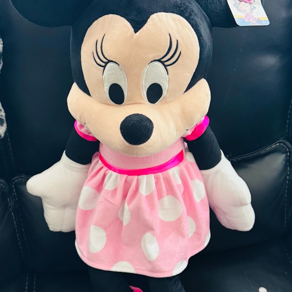Disney Minnie Mouse Stuffed Animal Pink and Black